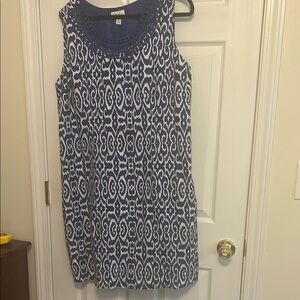 Kim Rogers Blue and White Linen Dress